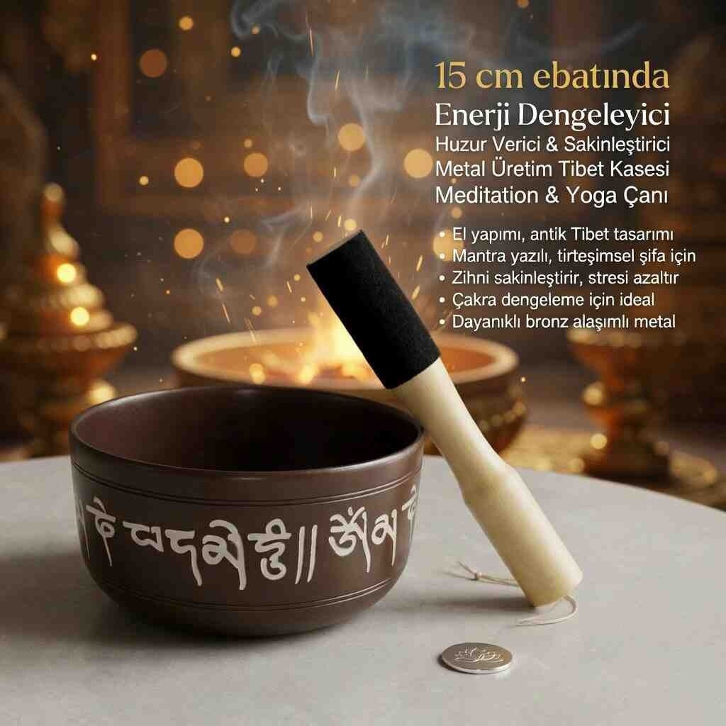 Wolawood Orijinal El Yapımı Tibet Meditasyon Çanı Ses Çanağı Seti Yoga, Mindfulness ve Çakra Dengeleme Için Şifalı Frekans Veren Ritim Gongu - Özel... Diğer Fiyatı