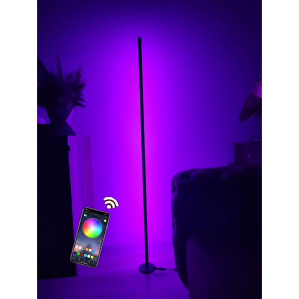 Wolfmar Dekoratif Rgb LED Lambader Yuvarlak Şık Taban Telefon Kontrol Bluetooth - Renkli Lambader Fiyatı