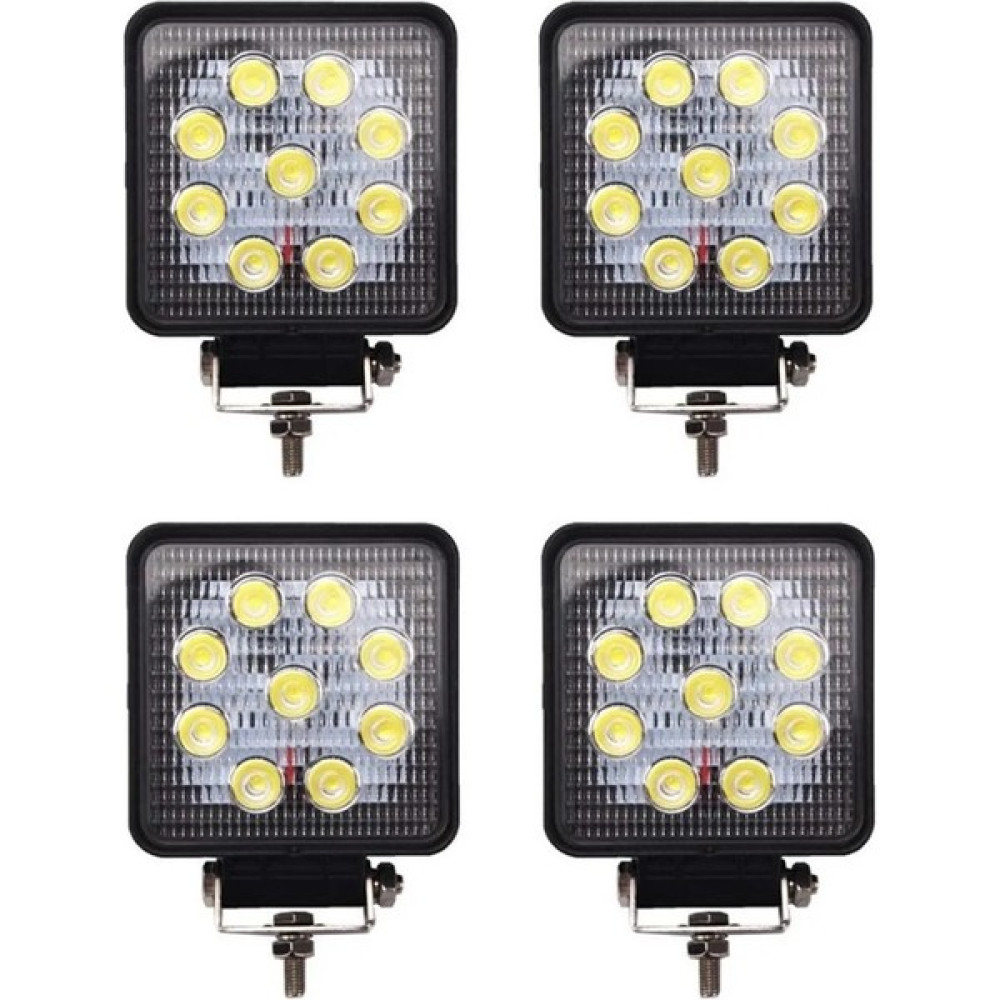 Wolfram 9 LED Kare Off Road Sis Farı Çalışma Lambası 4 Adet 10-30V 27W Oto Boyaları Fiyatı