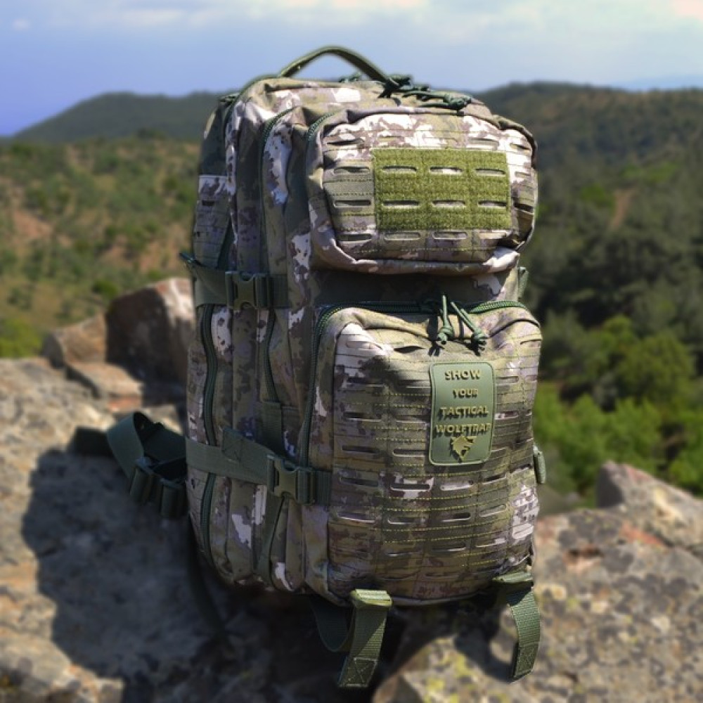 Wolftrap Tactical Lazer Kesim 45 Litre Askeri Kamuflaj Desenli Sırt Çantası, Taktik Çanta Erkek Sırt Çantası Fiyatı