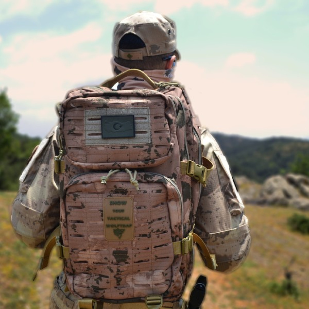 Wolftrap Tactical Lazer Kesim 45 Litre Çöl Kamuflaj Desenli Sırt Çantası, Taktik Çanta Erkek Sırt Çantası Fiyatı