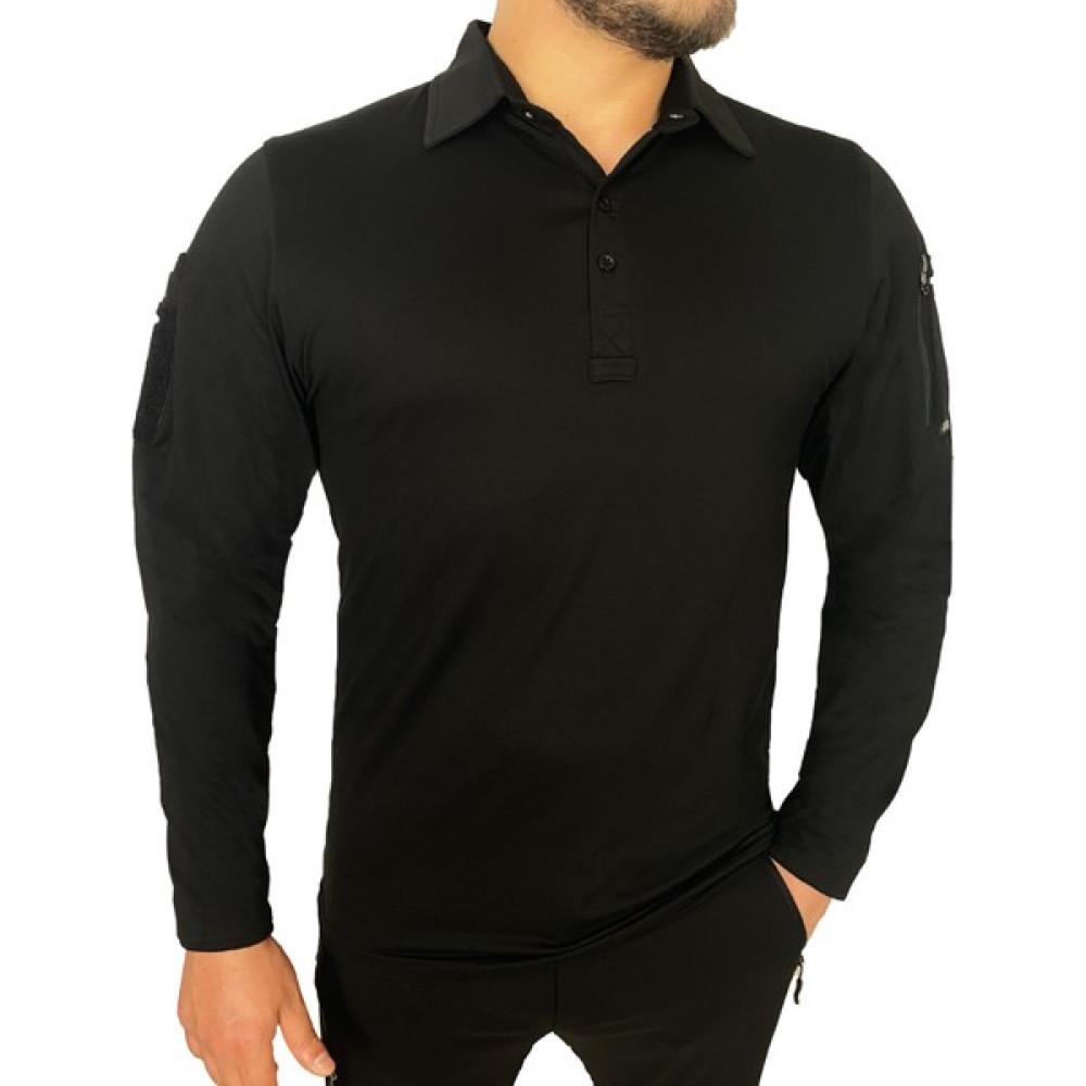 Wolftrap Tactical Siyah Uzun Kollu Taktik Polo Yaka Tişört, 2 Cepli Uzun Kollu T-Shirt Erkek T-shirt Fiyatı