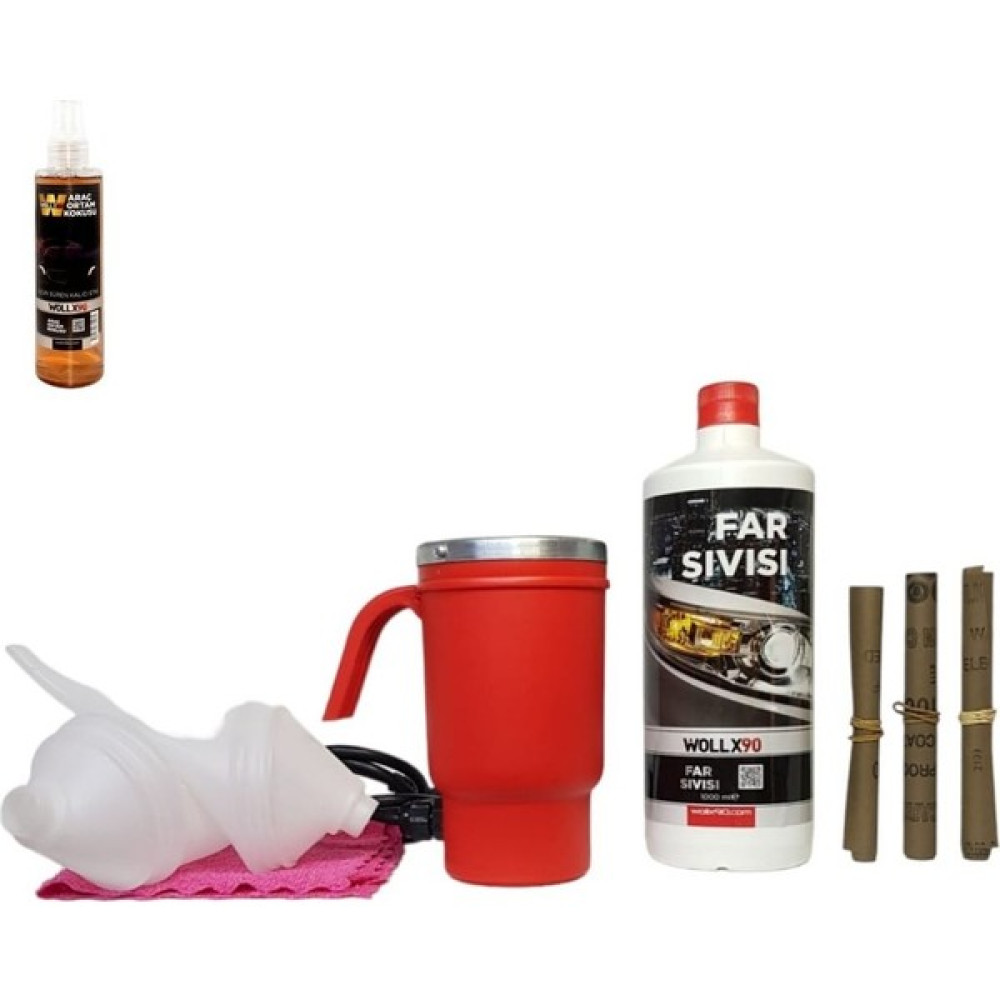 Woll X90 WOLLX90 Far Temizleme Seti - 1000 ml Far Sıvısı (200ML Araç Kokusu Hediyeli ) Oto Bakım & Temizlik Ürünleri Fiyatı