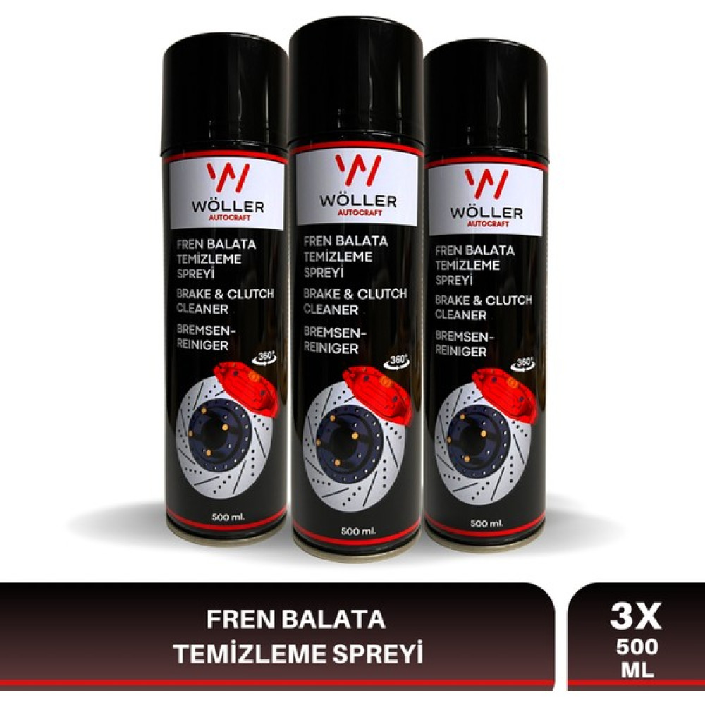 Wöller Fren Balata Spreyi ve Genel Temizleme Spreyi 500 Ml. 3 Adet - 500 ml Fren Bakım Spreyi Fiyatı