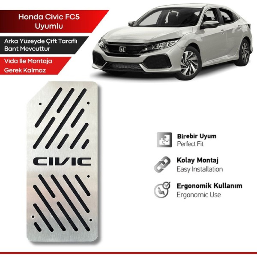 Wöller Honda Civic Fc5 Ayak Dinlendirme Pedalı Krom Ayak Dayama Pedalı 2016 2021 Arası Uyumlu Oto Dış Aksesuar & Yedek Parça Fiyatı