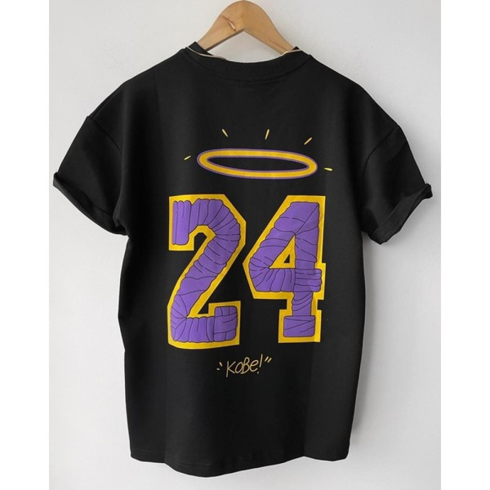 Wolters Outdoors Çocuk Erkek Kobe Oversize Baskılı Pamuklu Bisiklet Yaka Kısa Kollu T-Shirt Erkek T-shirt Fiyatı