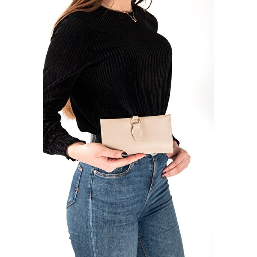 Womancraft Yumuşak Derili Bej Tokalı ve Çok Bölmeli Kadın Cüzdan Bayan Cüzdan Fiyatı