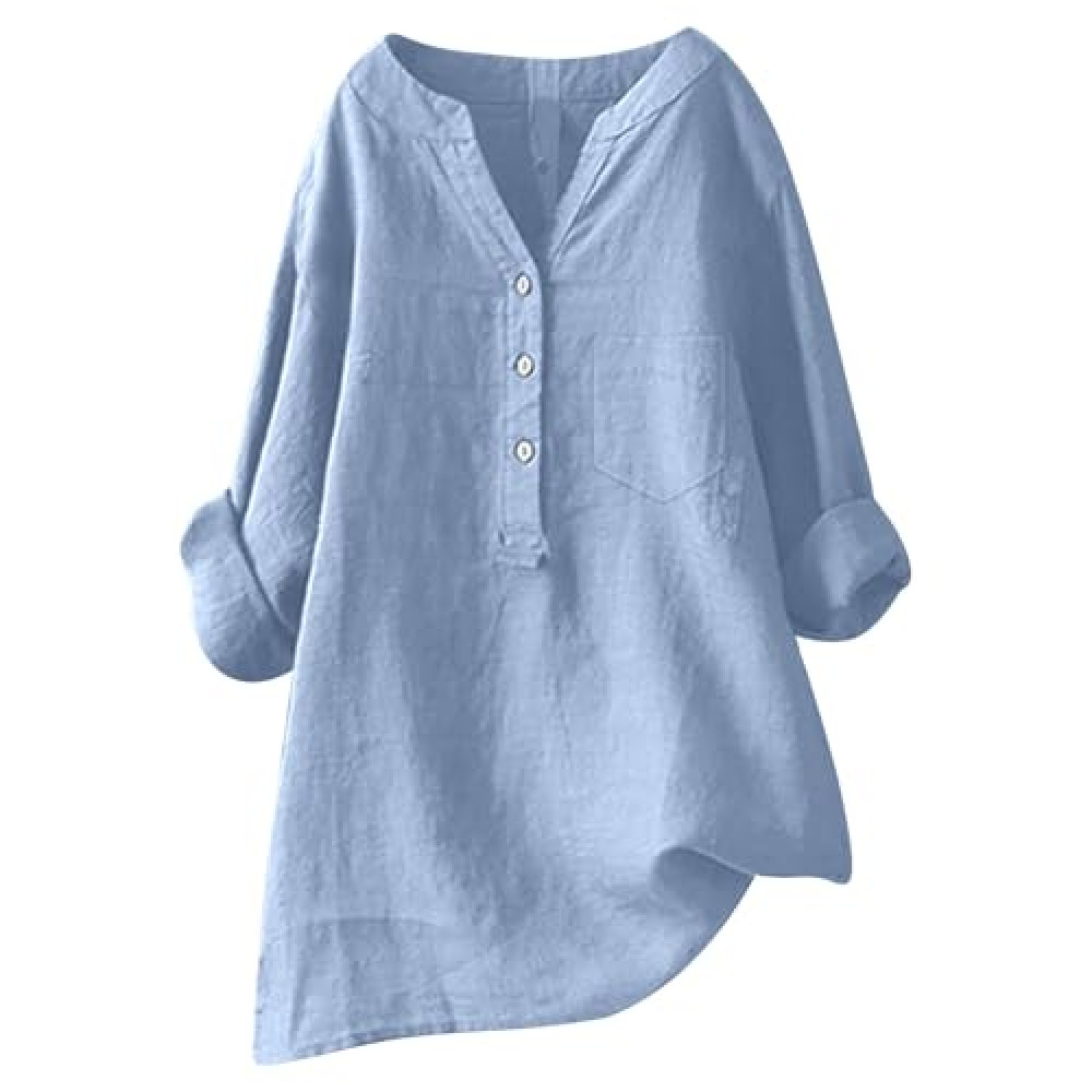 Womens Linen Shirt Holiday Party Tops for Women 2025 Cute high-Low Sweat Jacket red Long Sleeve top Chiffon Flower and Landscape Print Blouses Hoodie Sweater Tight Fitted Shirts