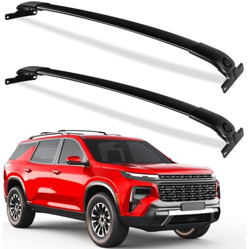 Wonderdriver 220lbs Roof Rack Cross Bars Compatible with Chevy Chevrolet Traverse 2022 2023 2024 2025, Heavy Duty Aluminum Roof Rails Crossbars Cargo Canoe Black Rooftop Cargo Carrier Luggage
