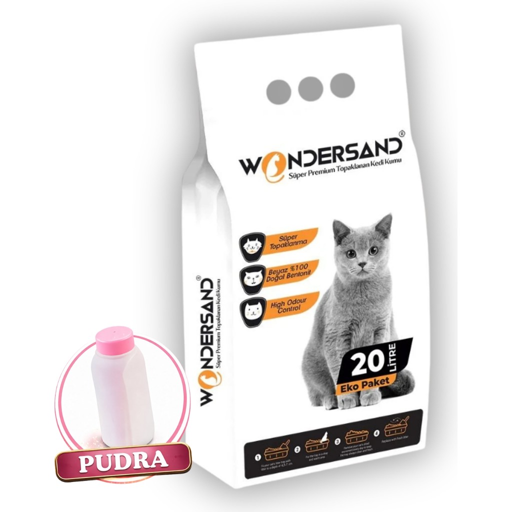 Wondersand 20 Lt Beyaz Bentonit Ince Tane Bebe Pudra Kokulu Süper Topaklanan Premium Kedi Kumu Evcil Hayvan Ürünleri Fiyatı