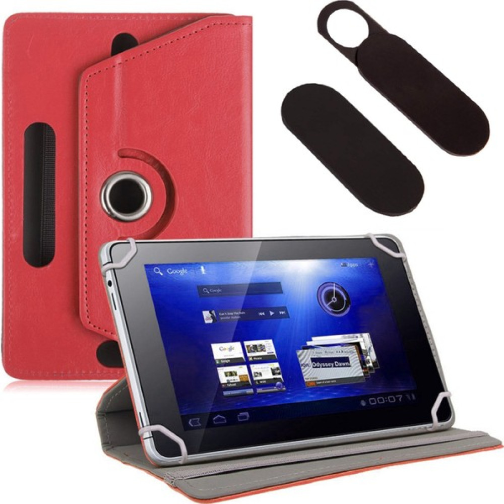 Wontis Lenovo Tab M10 Fhd Plus (2.nesil) 10.3" Universal Tablet Kılıfı + Kamera Kapatma Aparatı - Kırmızı Tablet Kılıfı Fiyatı