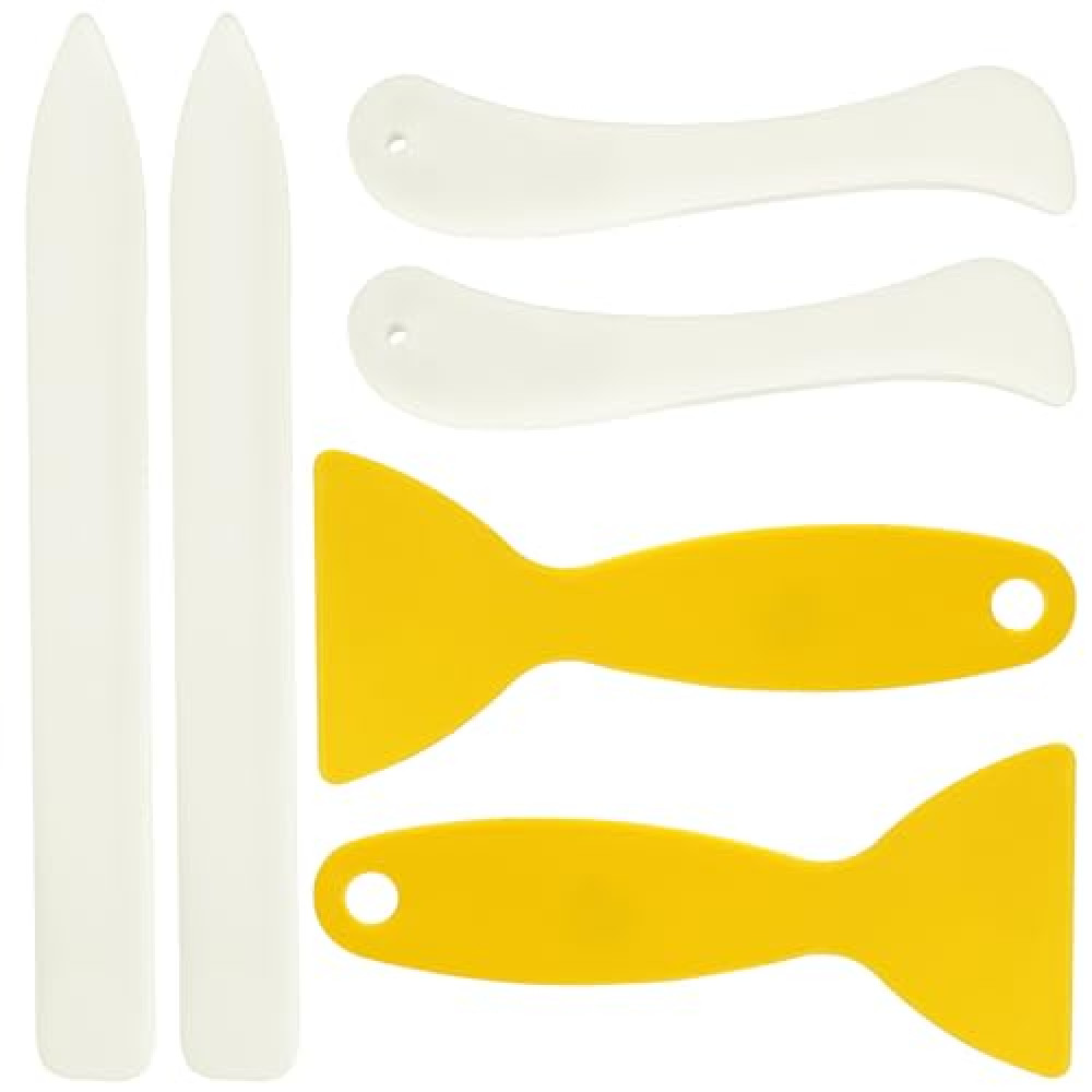 WONVOC 6 pcs Bone Folders, Crease Makers, Scoring Tool, Plastic Bone Folder Paper Creaser, Folding Bookbinding Tool, Origami Tools for Making Paper Crafts Quilting Leathercraft Bookbinding