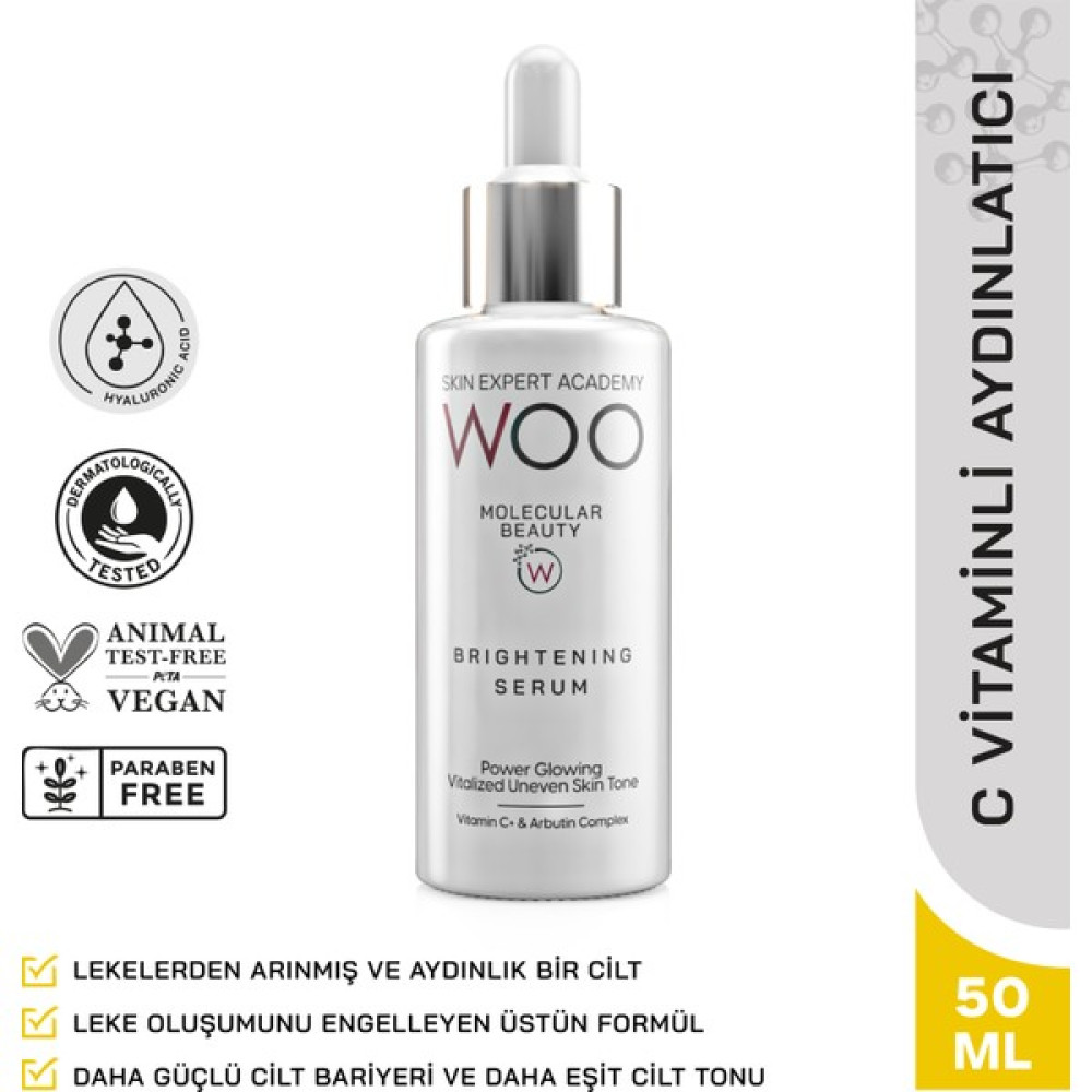 Woo Skin Expert Academy C Vitamini Aydınlatıcı ve Renk Ton Eşitleyici, Cilt Leke Karşıtı, Bariyer Onarıcı Yaşlanma Karşıtı Etkili Bakım Serumu 50ml... Leke Kremi Fiyatı