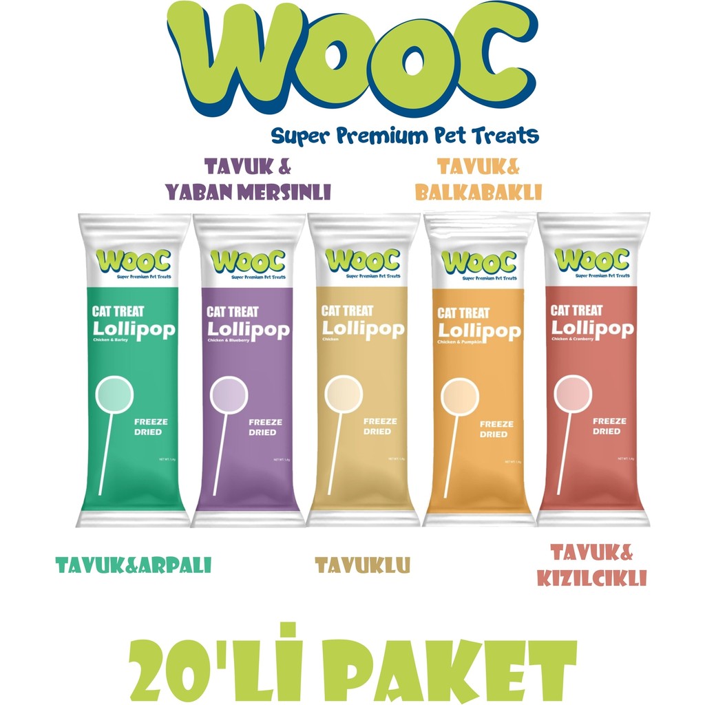 Wooc 20'li Kedi Lolipopu 5 Farklı Lezzet Diğer Fiyatı