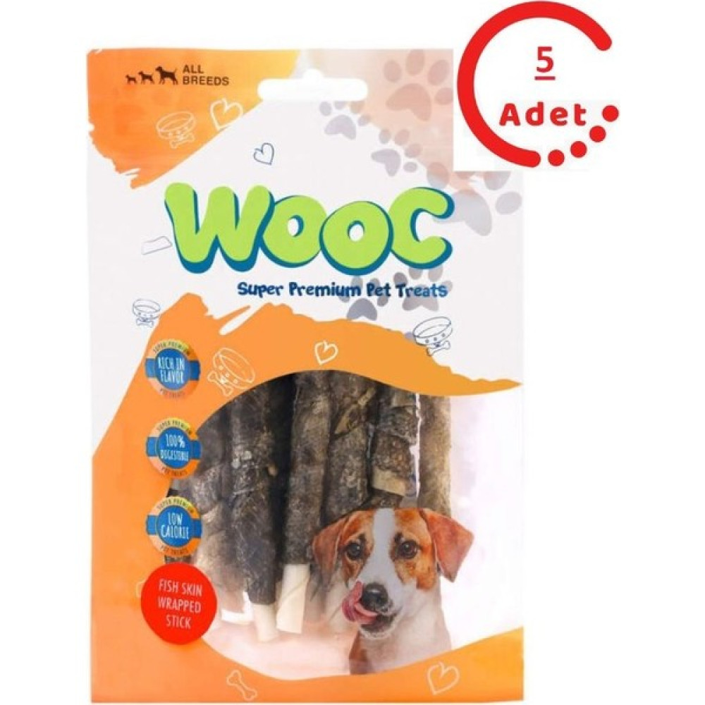 Wooc Balık Derisi Sargılı Sütlü Çubuk Köpek Ödül Maması 80GR x 5 Adet Evcil Hayvan Ürünleri Fiyatı