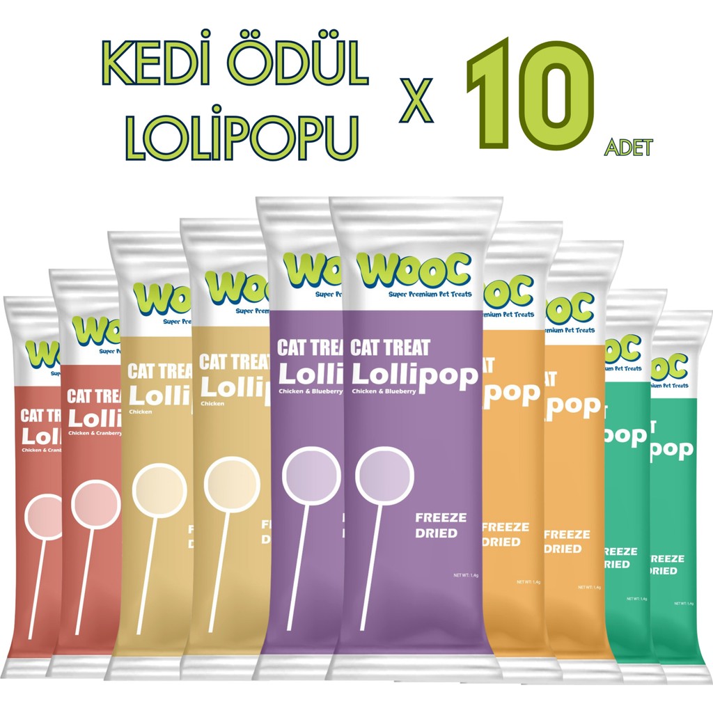 Wooc Super Premium Pet Treats Dondurularak Kurutulmuş Kedi Lolipop 10'lu Evcil Hayvan Ürünleri Fiyatı