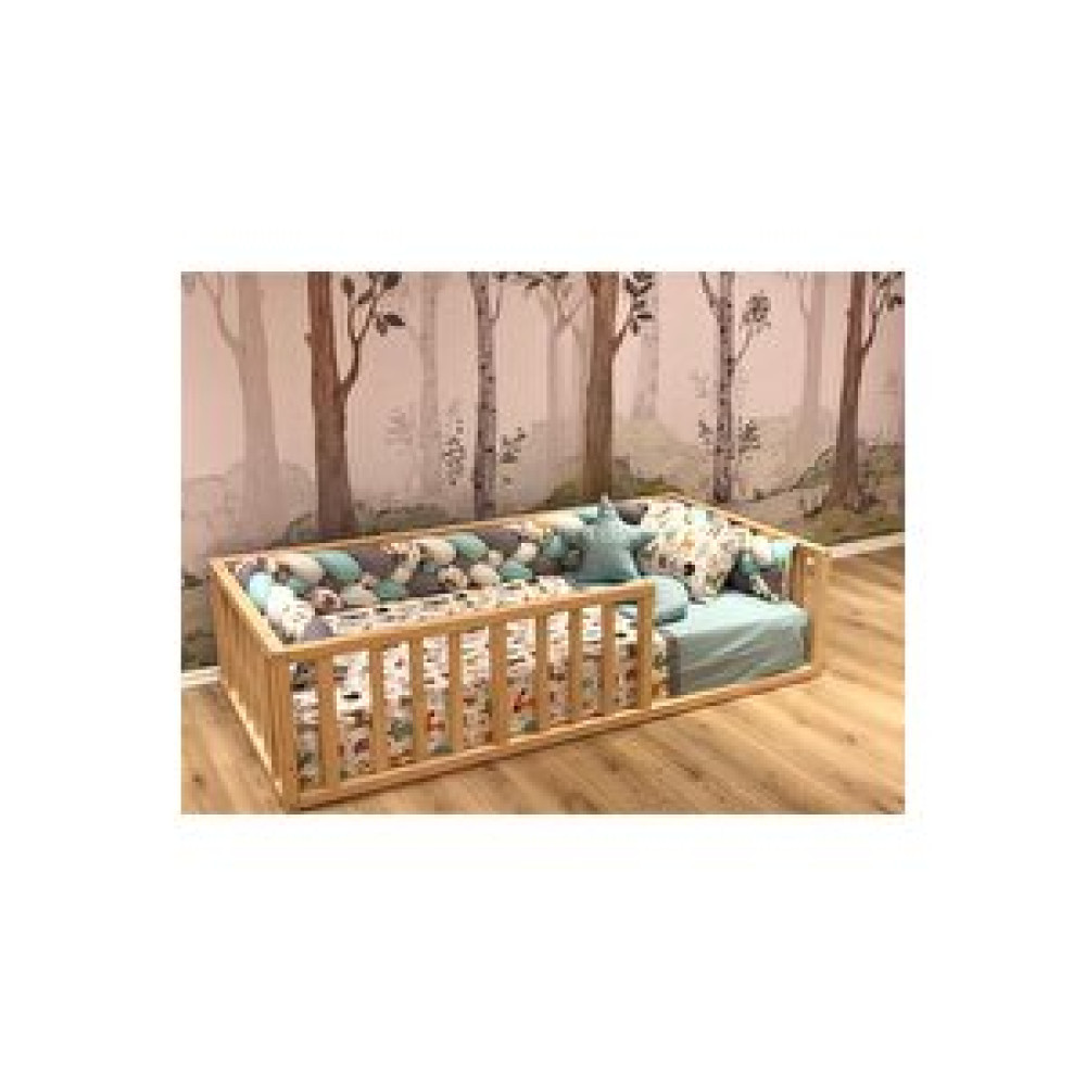 Wood and Montessori Montessori Bebek Ve Çocuk Karyolası Doğal Ahşap Yatak 70x130 cm Bebek Karyolası Fiyatı