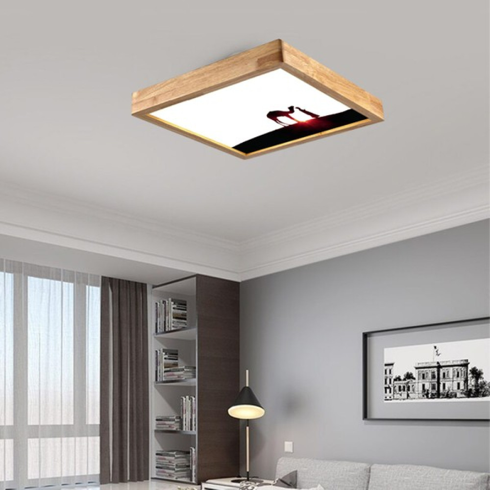 Wood Design World Ahşap Çerçeve Tavan LED AYDINLATMA(60X60CM) - Beyaz Avize Fiyatı