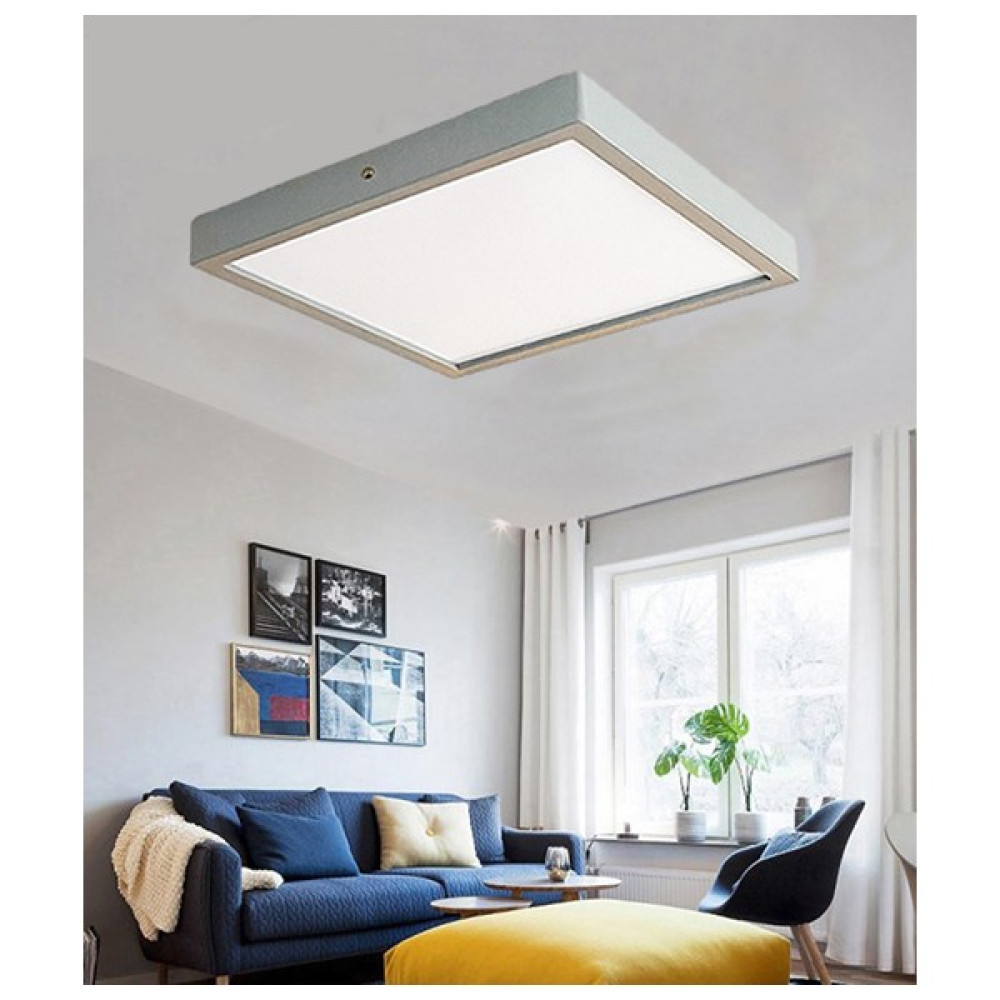 Wood Design World Ahşap Gri Çerçeveli Tavan LED Aydınlatma Avize - Beyaz - 1'li Avize Fiyatı
