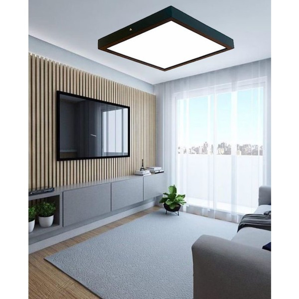 Wood Design World Ahşap Siyah Çerçeveli Tavan LED Aydınlatma Avize - Beyaz - 1'li Avize Fiyatı