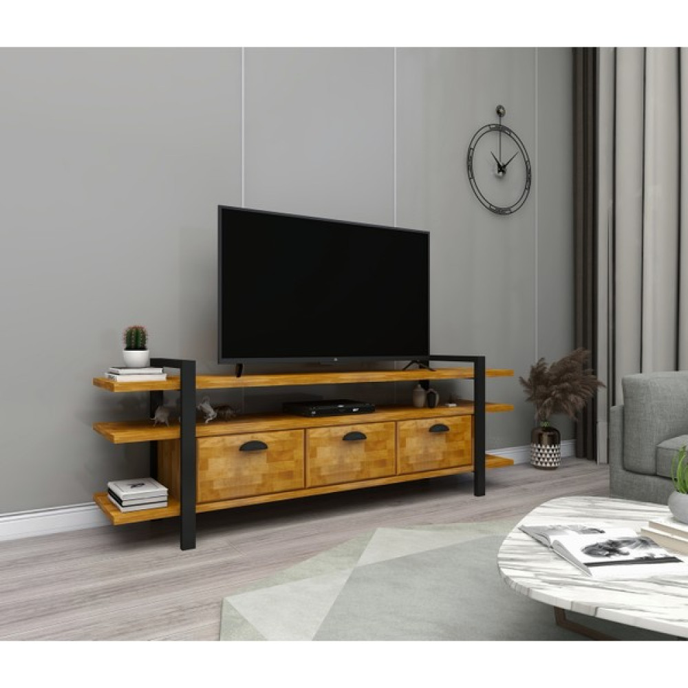 Wood Face Lucca Doğal Ahşap Tv Sehpası Tv Ünitesi Meşe Renk Tv Ünitesi / Sehpası Fiyatı