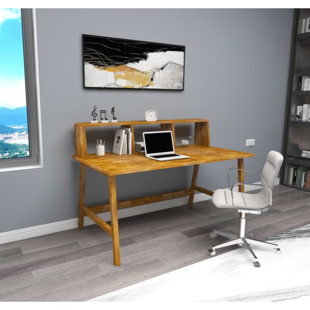 Wood Face Lucy Doğal Ahşap Çalışma Masası Meşe Renk - 11 x 1 Çalışma Masası Fiyatı