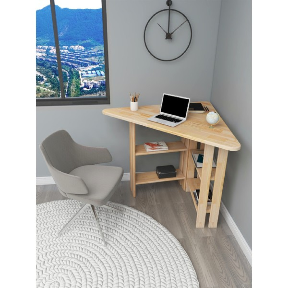 Wood Face Woodface Best Doğal Ahşap Köşe Çalışma Masası 110x80 cm - 110 x 80 cm Çalışma Masası Fiyatı