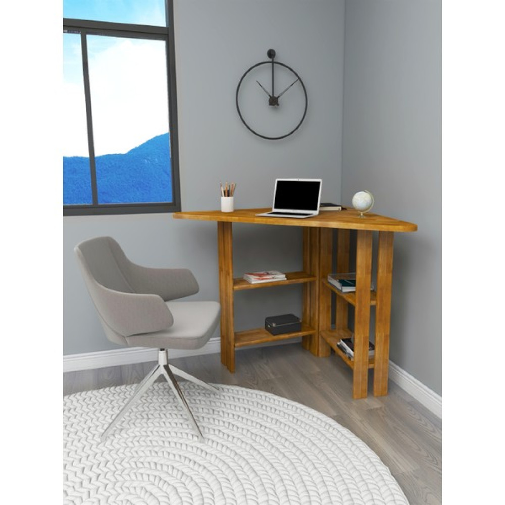 Wood Face Woodface Best Doğal Ahşap Köşe Çalışma Masası 110x80 cm - 110 x 80 cm - Meşe Çalışma Masası Fiyatı