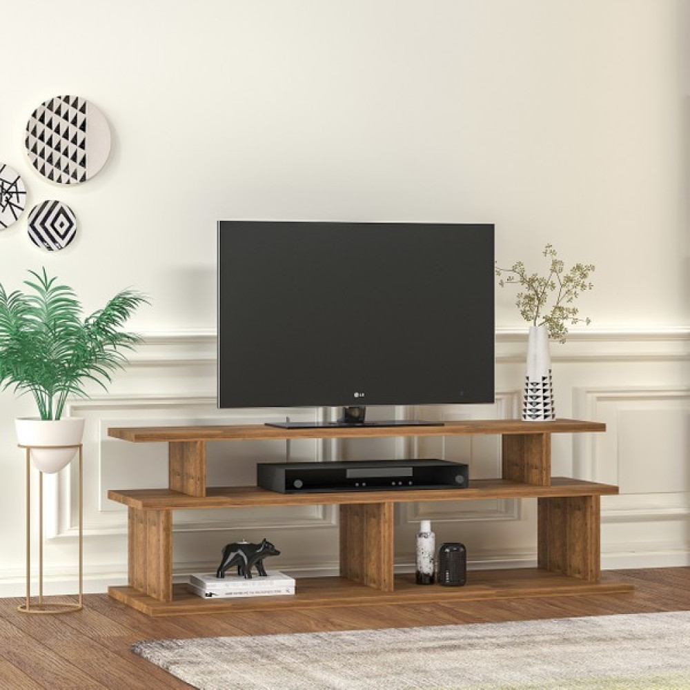 Wood Face Woodface Ella Televizyon Sehpası 120 x 40 cm Doğal Ahşap Özel Tasarım - Ceviz Tv Ünitesi / Sehpası Fiyatı