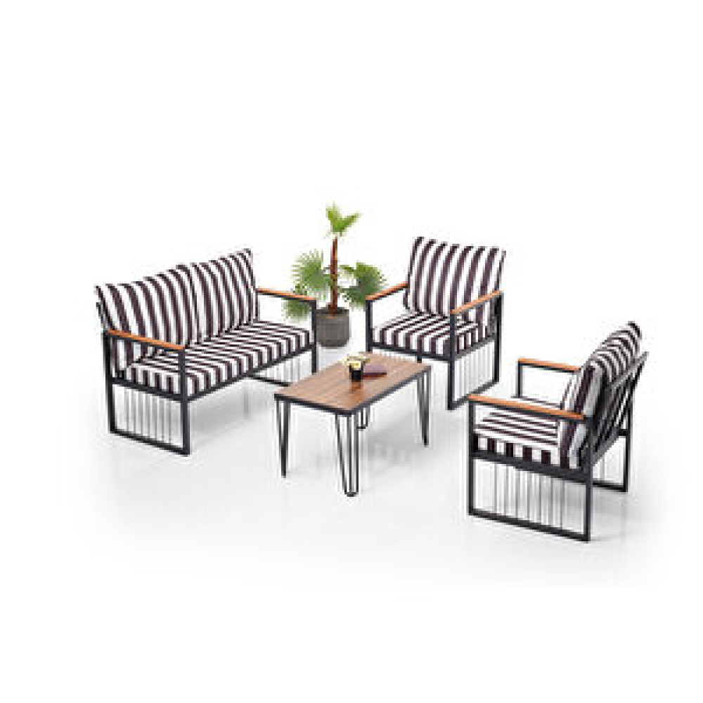 Wood House Ada Bahçe Takımı Zebra Bahçe Mobilyası Takımı Fiyatı
