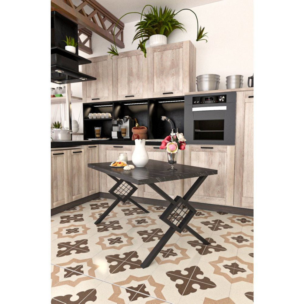 Wood House Almıla Yemek Masası- Sıyah Mermer Yemek & Mutfak Masası Fiyatı