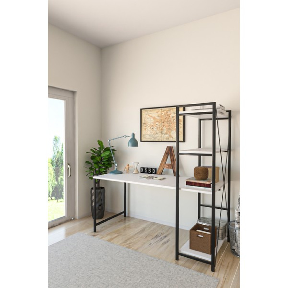Wood House - Mira Çalışma Masası - Y: 70 cm D: 65 cm G: 140 cm - Beyaz Çalışma Masası Fiyatı