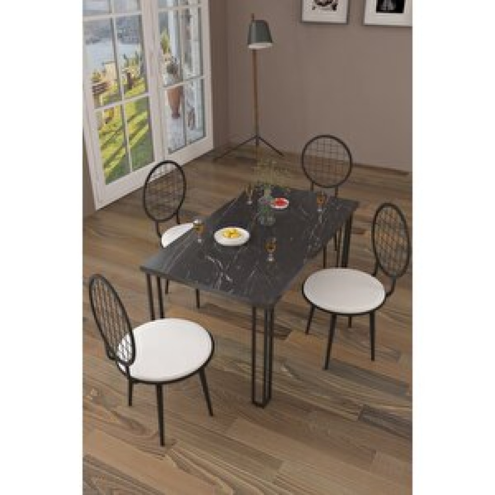 Wood House Özüm Masa Sandalye Takımımermer -beyaz Yemek & Mutfak Masası Fiyatı