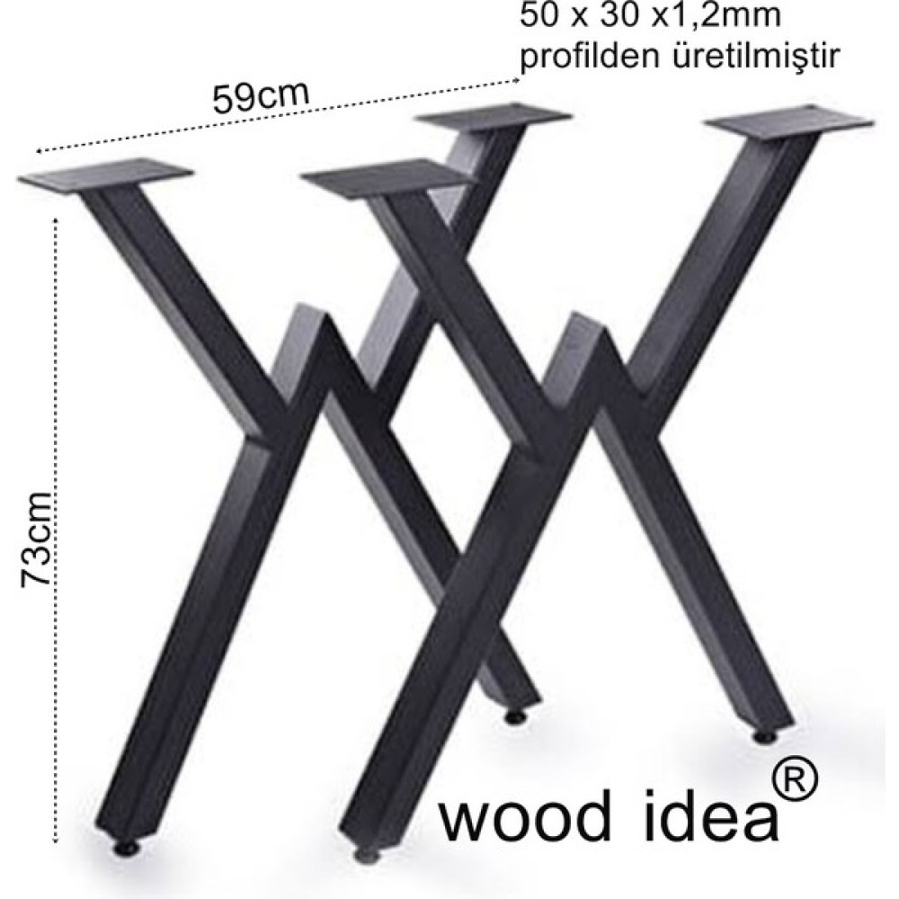 Wood Idea Masif Ahşap Masası-Yemek Masası-Çalışma Masası 2 Adet 73 cm Metal Ayak Nalburiye & Hırdavat Fiyatı
