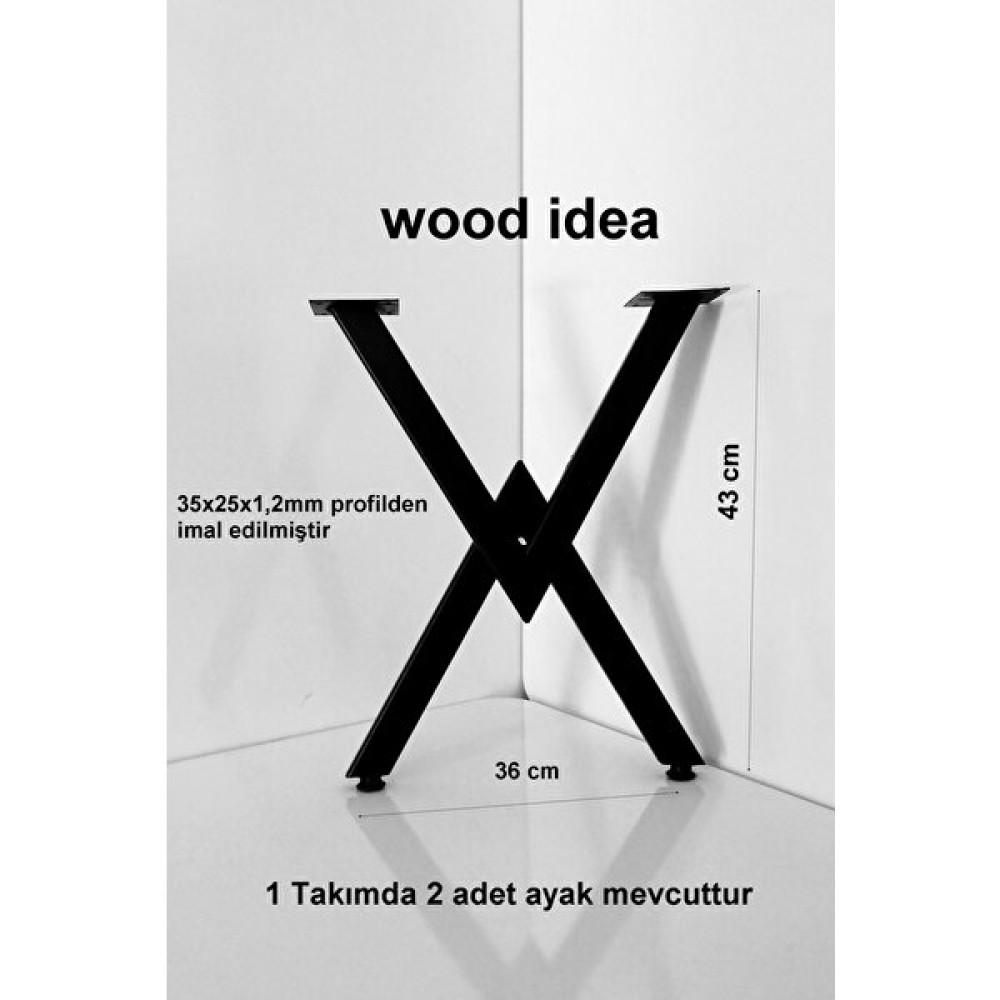 Wood Idea Metal Sehpa Ayakları Bench Ayağı Retro Model Ayak Dekoratif Ahşap Kütük Masif Zigon Ayağı Zigon Sehpa Fiyatı
