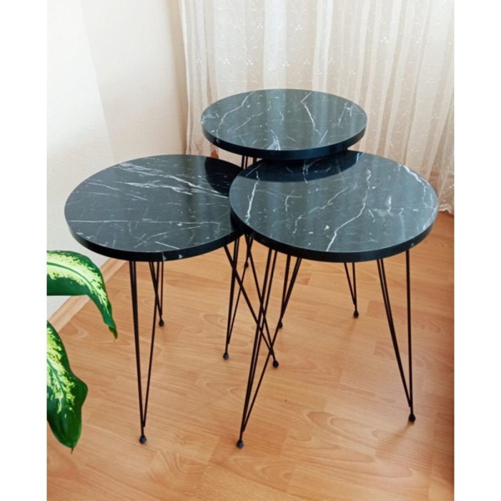 Wood Idea Zigon Sehpa,, Metal Ayaklı Yuvarlak Model Zigon Sehpa Zigon Sehpa Fiyatı