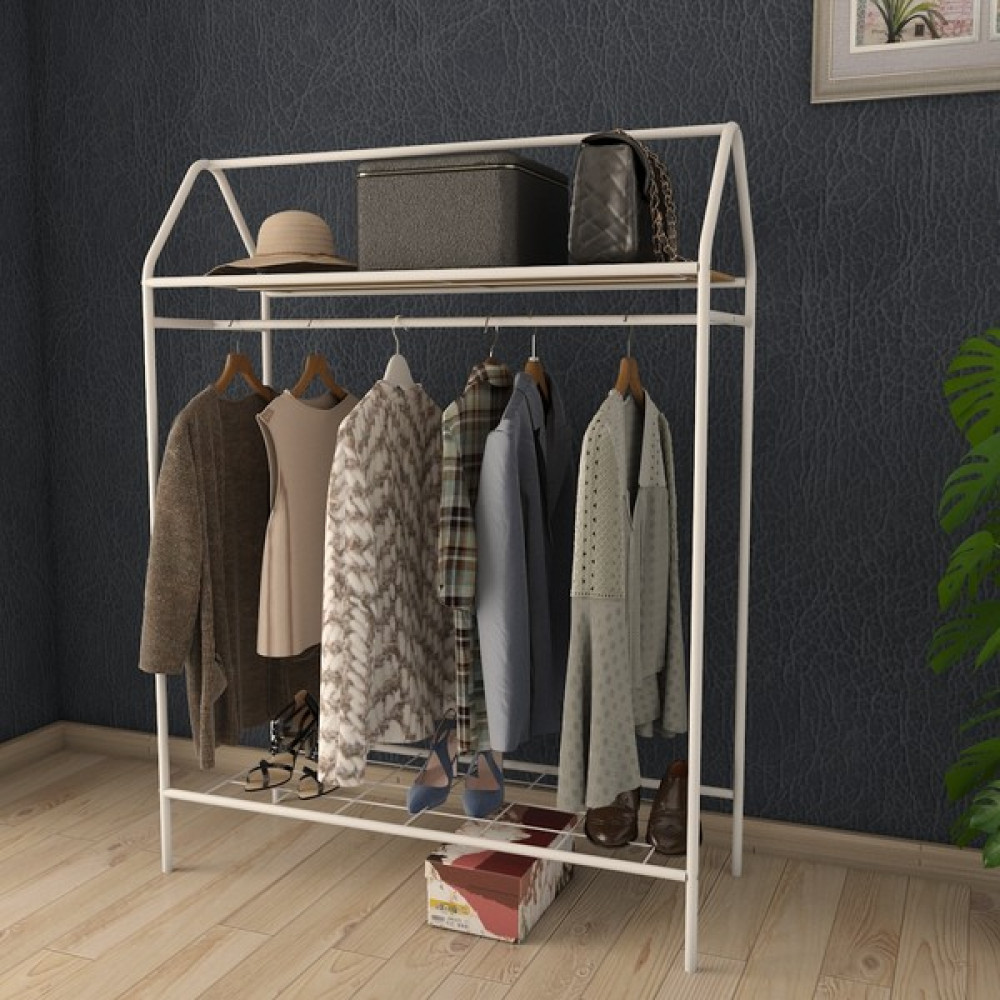 Wood In Wonderland Beyaz Konfeksiyon Askısı Butik Konsept Askı Sabit Raflı Askılık Vestiyer Fiyatı