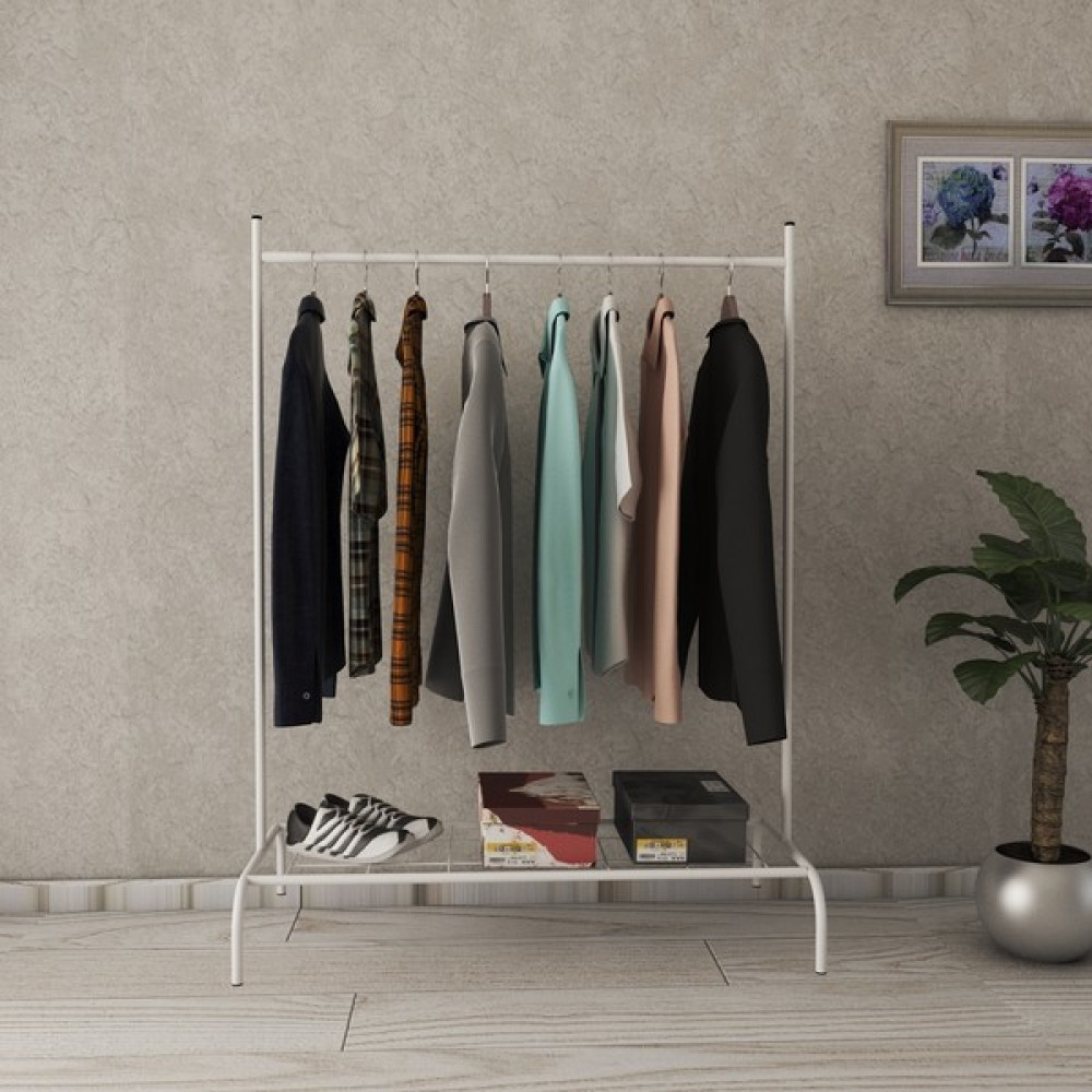 Wood In Wonderland Dikdörtgen Beyaz Elbise Askılığı Izgaralı Konfeksiyon Askılık Vestiyer Fiyatı