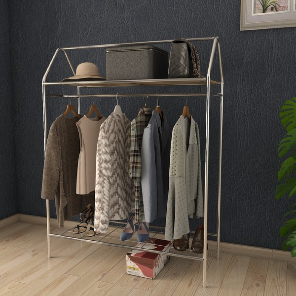 Wood In Wonderland Krom Konfeksiyon Askısı Butik Konsept Askı Sabit Raflı Askılık Vestiyer Fiyatı