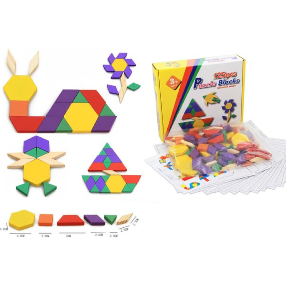 Wood Kids Tangram Zeka Geliştirici Ahşap Bloklar (125 Adet) Bebek Oyuncakları Fiyatı