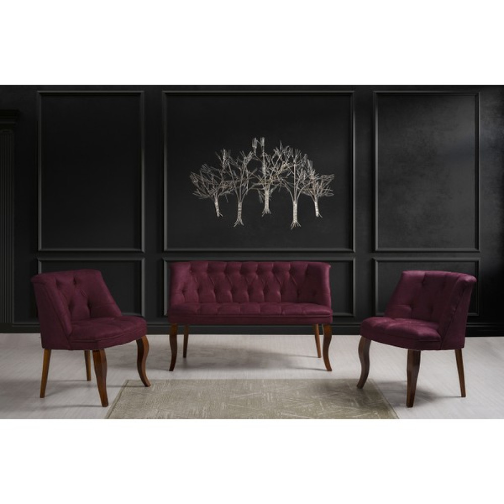 Wood Labs Woodlabs Çay Seti Koltuk Takımı - Bordo Koltuk Takımı / Seti Fiyatı
