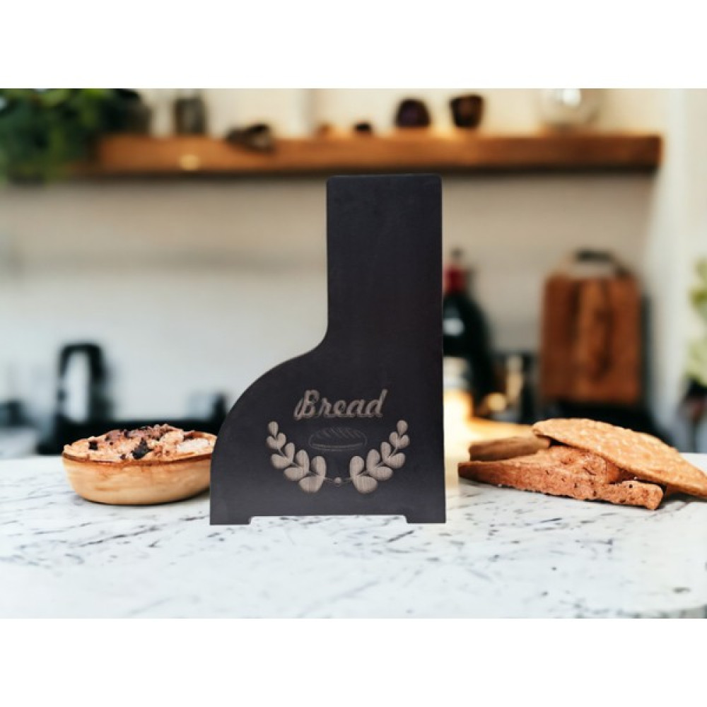 Wood Luck Ahşap Raflı Ekmeklik, Sürgü Kapak 2 Adet Üst Raflı Ekmeklik Rustik - Siyah Desen Mutfak Dolabı / Mobilyası Fiyatı