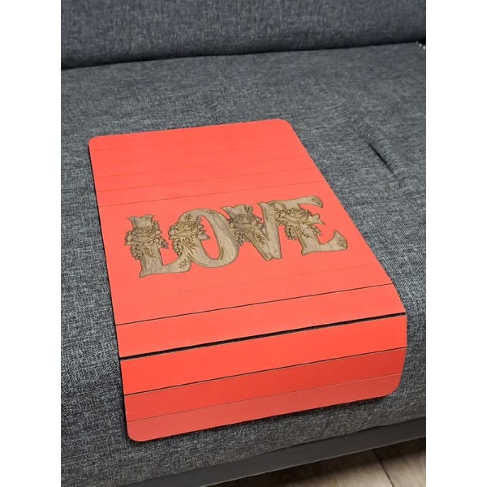Wood Luck Ev Ofis Sehpası Koltuk Kenarı Portatif Love Desenli Sehpa 2 Adet - Siyah Yan Sehpa Fiyatı
