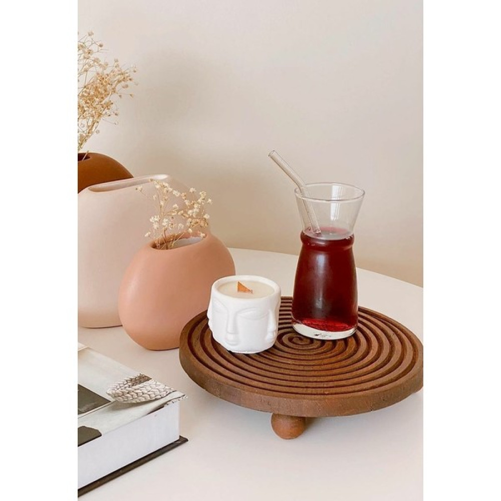 Wood Retro Oymalı ve Top Ayaklı Dekoratif Ahşap Sunumluk - 1 Adet Servis Tepsisi Fiyatı