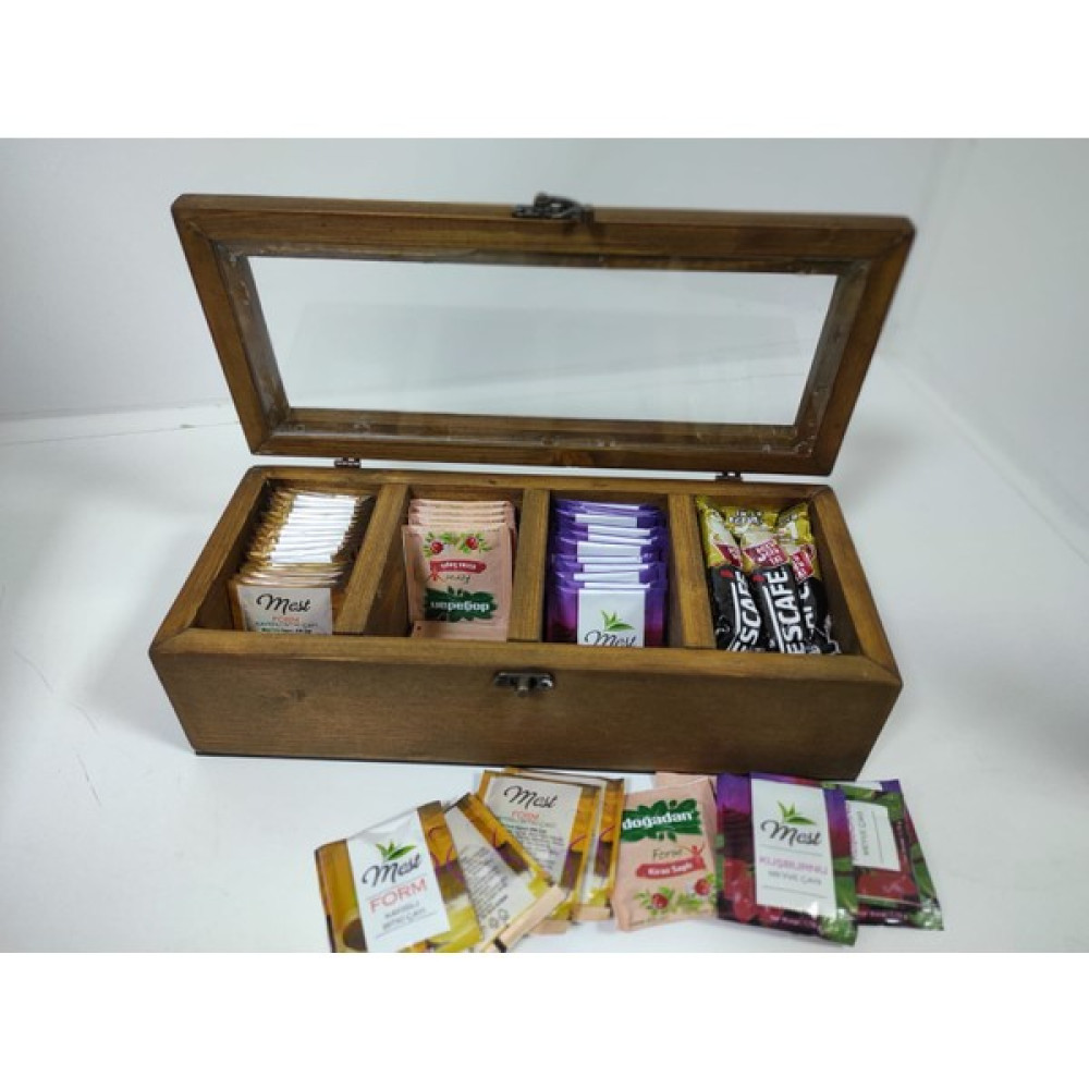 Wood Retro Woodretro Ahşap Çay/kahve Saklama ve Düzenleme Kutusu Ceviz Renk Saklama Kapları Fiyatı