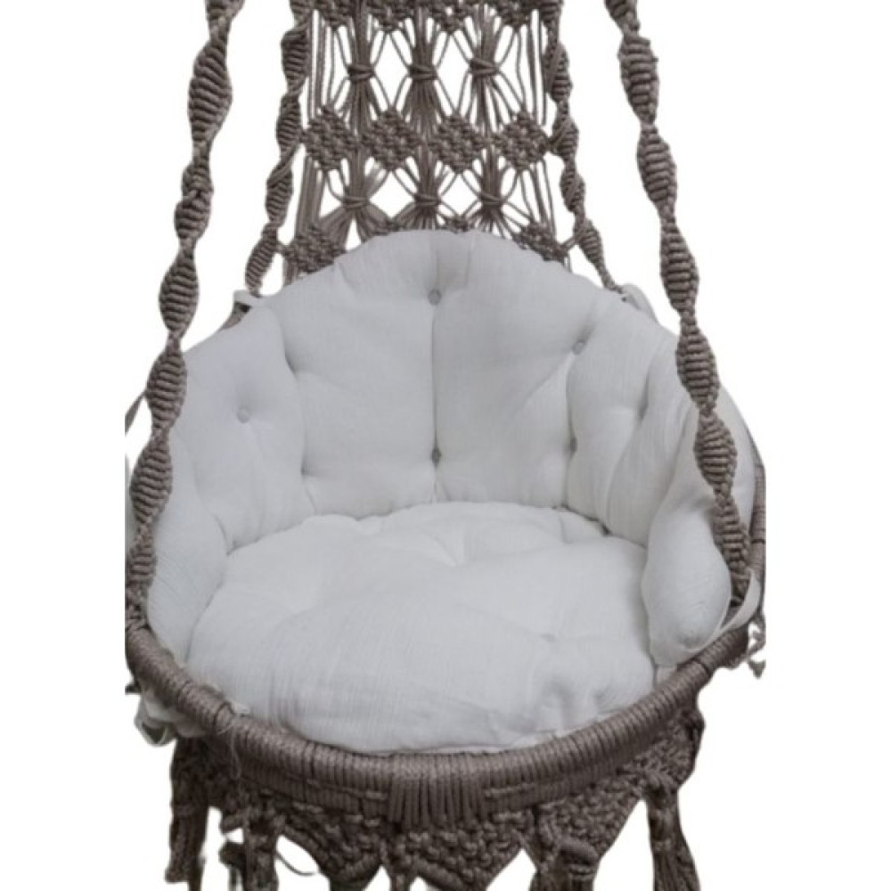 Wood Shut Makrome Salıncak Yastığı Minder Seti (Oturma+ Sırt Dayama) - 60 x 80 cm - Beyaz Salon & Oturma Odası Tekstili Fiyatı