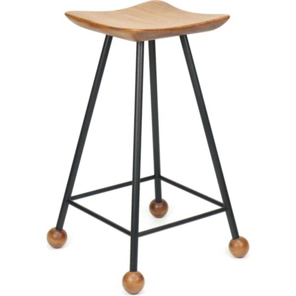 Wood Stone Art Tabure Bar Taburesi Kavisli Kare Oturma Yeri Bar Taburesi Ahşap Demir Ayaklı Ahşap Topuzlu Modern Rahat Woodstoneart - Siyah - 65 CM Masa - Sandalye & Tabure Fiyatı