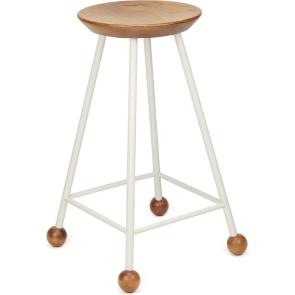 Wood Stone Art Tabure Bar Taburesi Tabure Mutfak Tabure Ahşap Demir Ayaklı Ahşap Topuzlu Modern Rahat Modern Beyaz Wood Stone Art - 65 CM Masa - Sandalye & Tabure Fiyatı