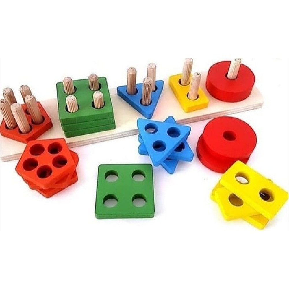 Wood Toys Ahşap Geometrik Şekiller 5'li Vidalama Bultak Eğitici Oyuncak Fiyatı