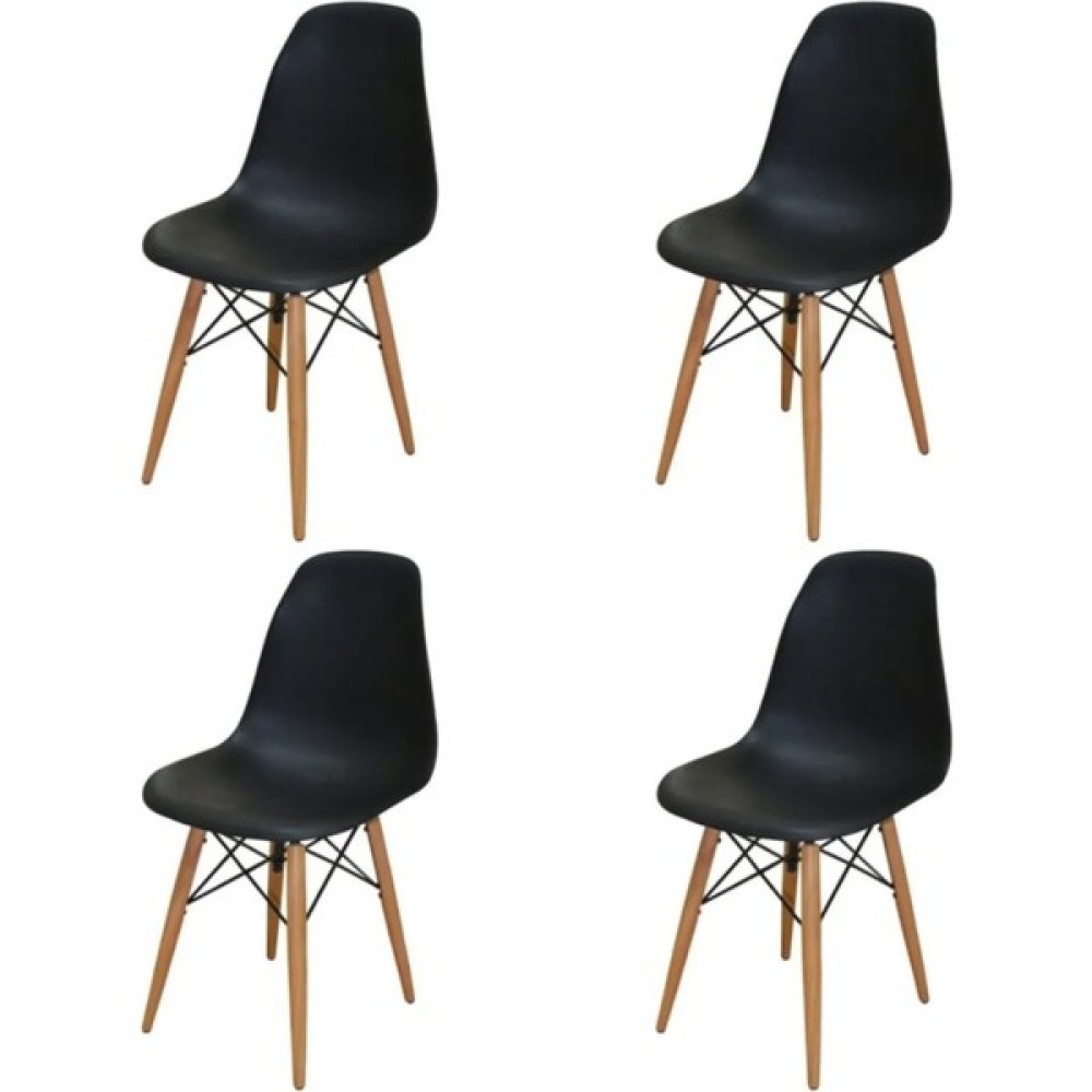 Wood Work Antalya Hayal Ağaç Ayaklı 4 Adet Siyah Eames Sandalye Yemek & Mutfak Masası Fiyatı